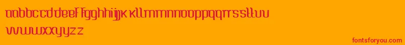 フォントCaspianSea – オレンジの背景に赤い文字