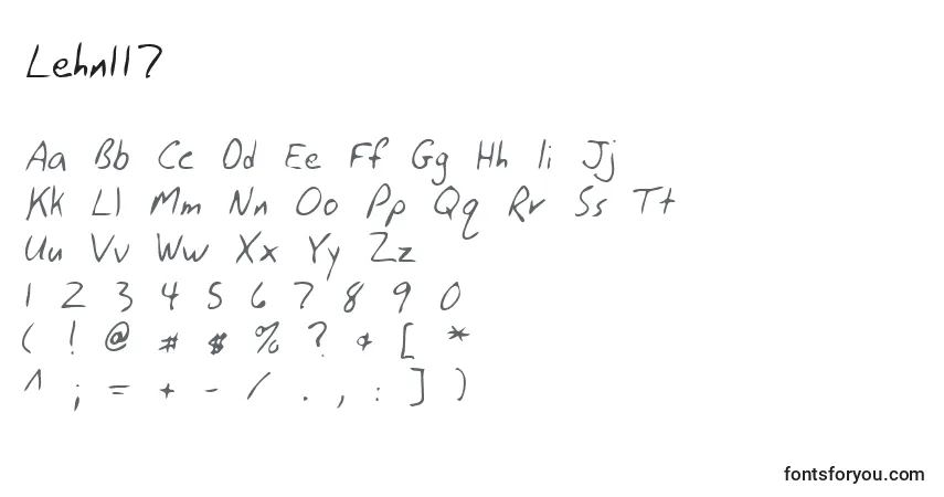 A fonte Lehn117 – alfabeto, números, caracteres especiais