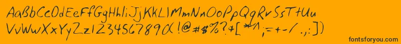 Lehn117-Schriftart – Schwarze Schriften auf orangefarbenem Hintergrund
