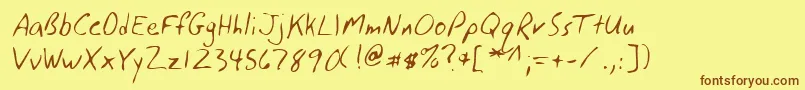 Lehn117 Font – Brown Fonts on Yellow Background