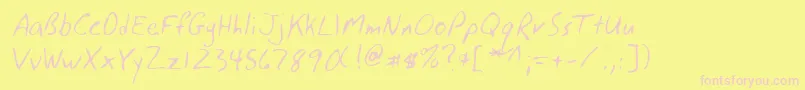 Шрифт Lehn117 – розовые шрифты на жёлтом фоне
