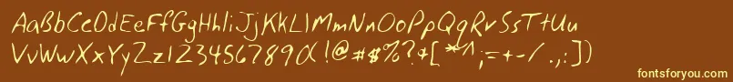 Lehn117-fontti – keltaiset fontit ruskealla taustalla