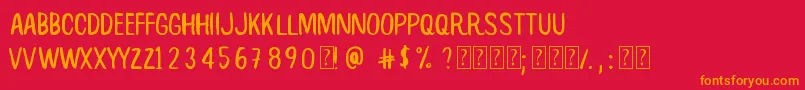 RootBeer Font – Orange Fonts on Red Background