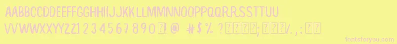 RootBeer Font – Pink Fonts on Yellow Background