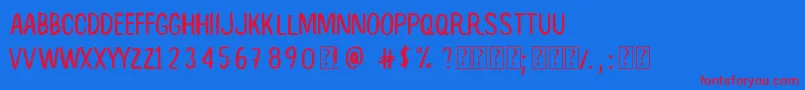 RootBeer Font – Red Fonts on Blue Background