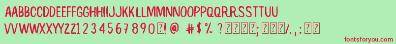 RootBeer Font – Red Fonts on Green Background