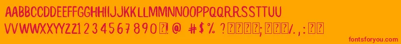 RootBeer Font – Red Fonts on Orange Background