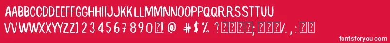 RootBeer-Schriftart – Weiße Schriften auf rotem Hintergrund