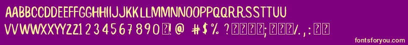 RootBeer Font – Yellow Fonts on Purple Background