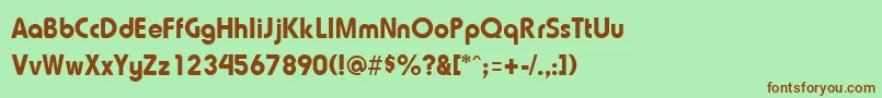 TriosskRegular Font – Brown Fonts on Green Background