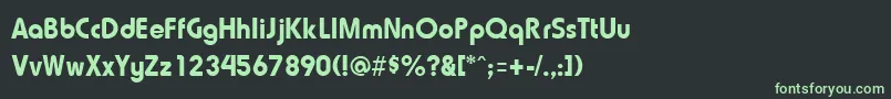 フォントTriosskRegular – 黒い背景に緑の文字