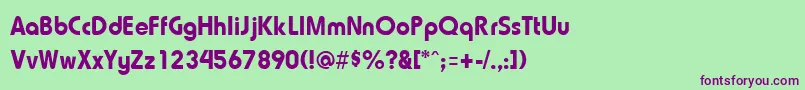 TriosskRegular Font – Purple Fonts on Green Background