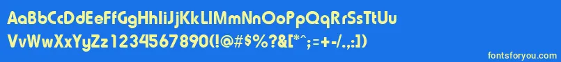 TriosskRegular Font – Yellow Fonts on Blue Background