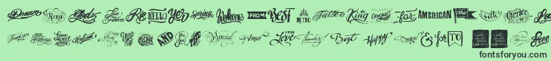 Words Font – Black Fonts on Green Background