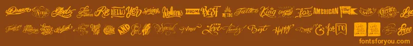 More about Words Font Words Font – Orange Fonts on Brown Background