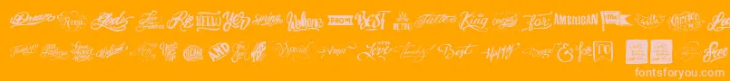 Words Font – Pink Fonts on Orange Background