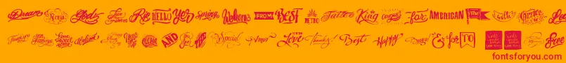 Words Font – Red Fonts on Orange Background