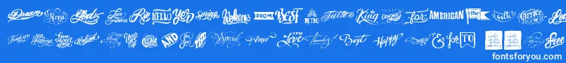 Words Font – White Fonts on Blue Background