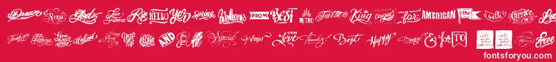 Words Font – White Fonts on Red Background