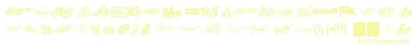 Words Font – Yellow Fonts on White Background