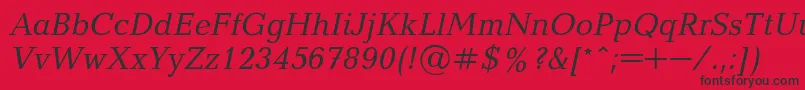 BalticaItalic Font – Black Fonts on Red Background