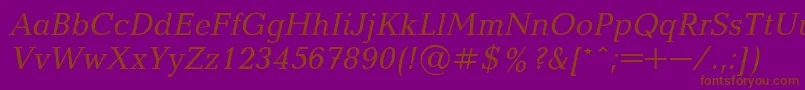 BalticaItalic Font – Brown Fonts on Purple Background