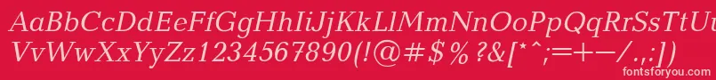 fuente BalticaItalic – Fuentes Rosadas Sobre Fondo Rojo