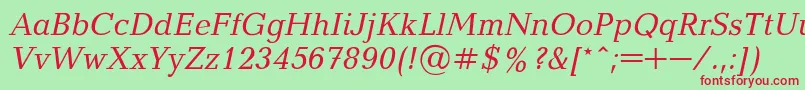 BalticaItalic Font – Red Fonts on Green Background