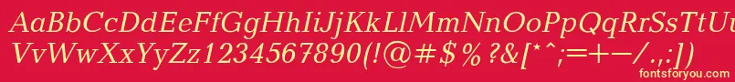 BalticaItalic Font – Yellow Fonts on Red Background