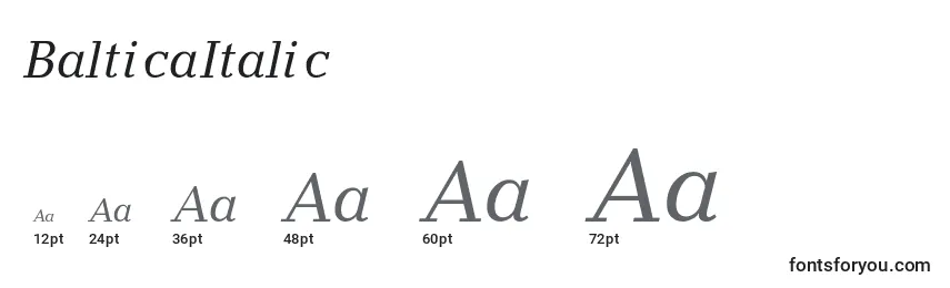 BalticaItalic Font Sizes