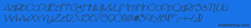 Шрифт CricketItalic – чёрные шрифты на синем фоне