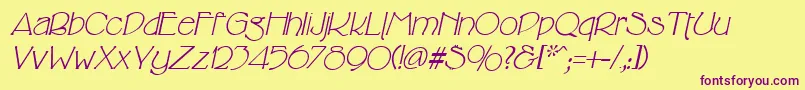 CricketItalic Font – Purple Fonts on Yellow Background