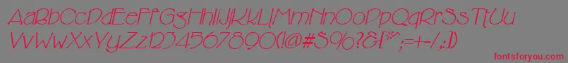 フォントCricketItalic – 赤い文字の灰色の背景