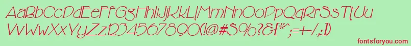 CricketItalic Font – Red Fonts on Green Background