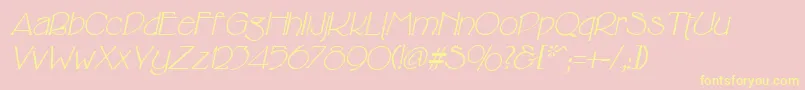 CricketItalic Font – Yellow Fonts on Pink Background