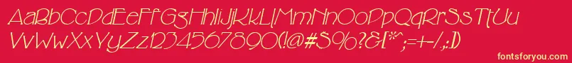 CricketItalic Font – Yellow Fonts on Red Background