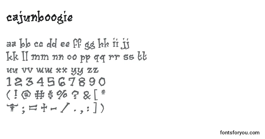 Schriftart Cajunboogie – Alphabet, Zahlen, spezielle Symbole