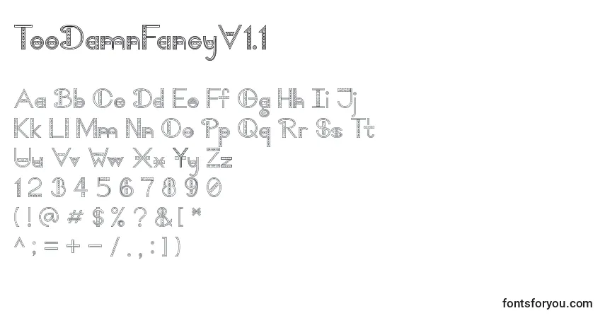 TooDamnFancyV1.1フォント–アルファベット、数字、特殊文字