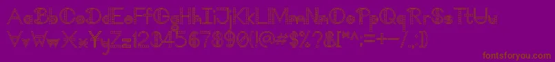 TooDamnFancyV1.1-Schriftart – Braune Schriften auf violettem Hintergrund