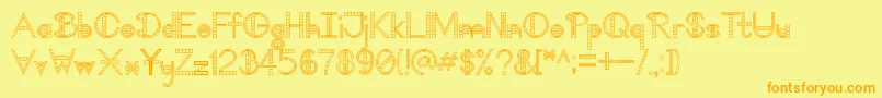 Saiba mais sobre a fonte TooDamnFancyV1.1 Fonte TooDamnFancyV1.1 – fontes laranjas em um fundo amarelo