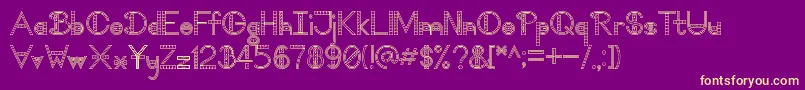 TooDamnFancyV1.1フォントについての詳細 フォントTooDamnFancyV1.1 – 紫の背景に黄色のフォント