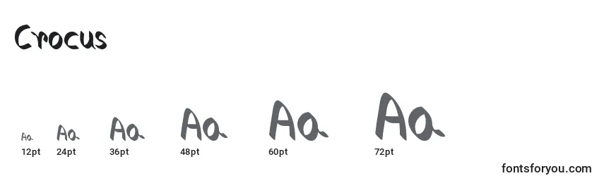 Crocus font sizes