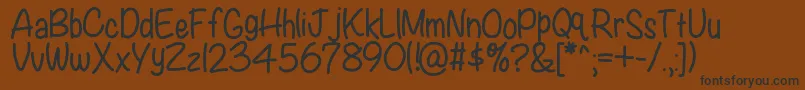 Czcionka Kbwritersblock – czarne czcionki na brązowym tle
