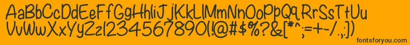 Kbwritersblock-Schriftart – Schwarze Schriften auf orangefarbenem Hintergrund