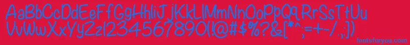 Kbwritersblock Font – Blue Fonts on Red Background