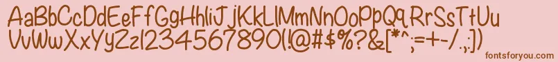 Kbwritersblock Font – Brown Fonts on Pink Background