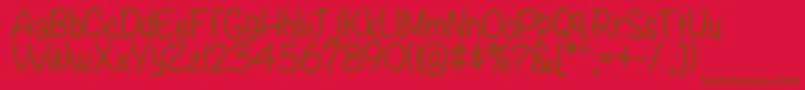 Kbwritersblock Font – Brown Fonts on Red Background