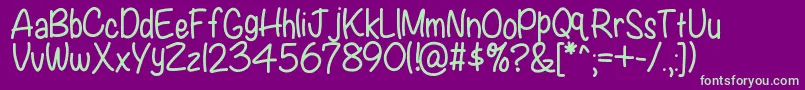 Kbwritersblock Font – Green Fonts on Purple Background
