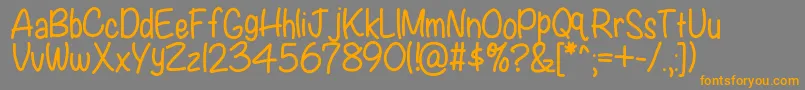 Kbwritersblock Font – Orange Fonts on Gray Background