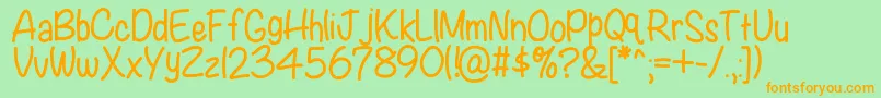 Kbwritersblock Font – Orange Fonts on Green Background